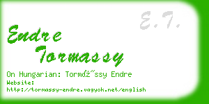 endre tormassy business card